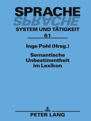 cover image of Semantische Unbestimmtheit im Lexikon